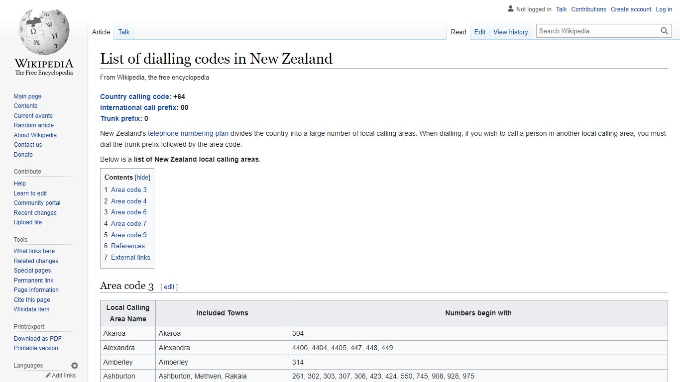 List of dialling codes in New Zealand - Wikipedia